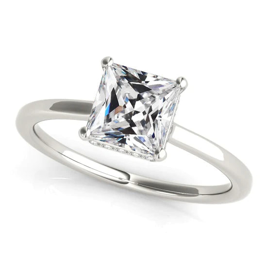 Solitaire Ring Cushion Old Miner Real Diamond Tapered Shank 3.50 Carats