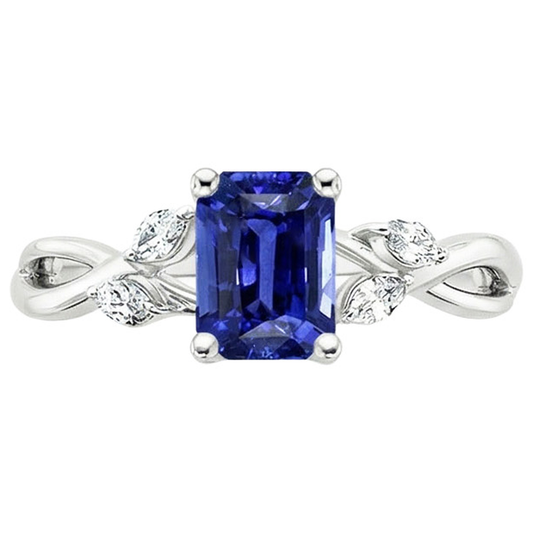 natural emerald sapphire 4ct ring profile view