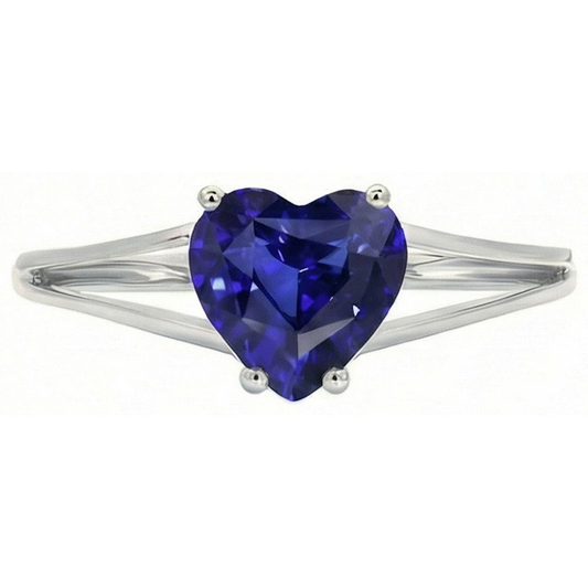natural heart sapphire 2ct ring side angle