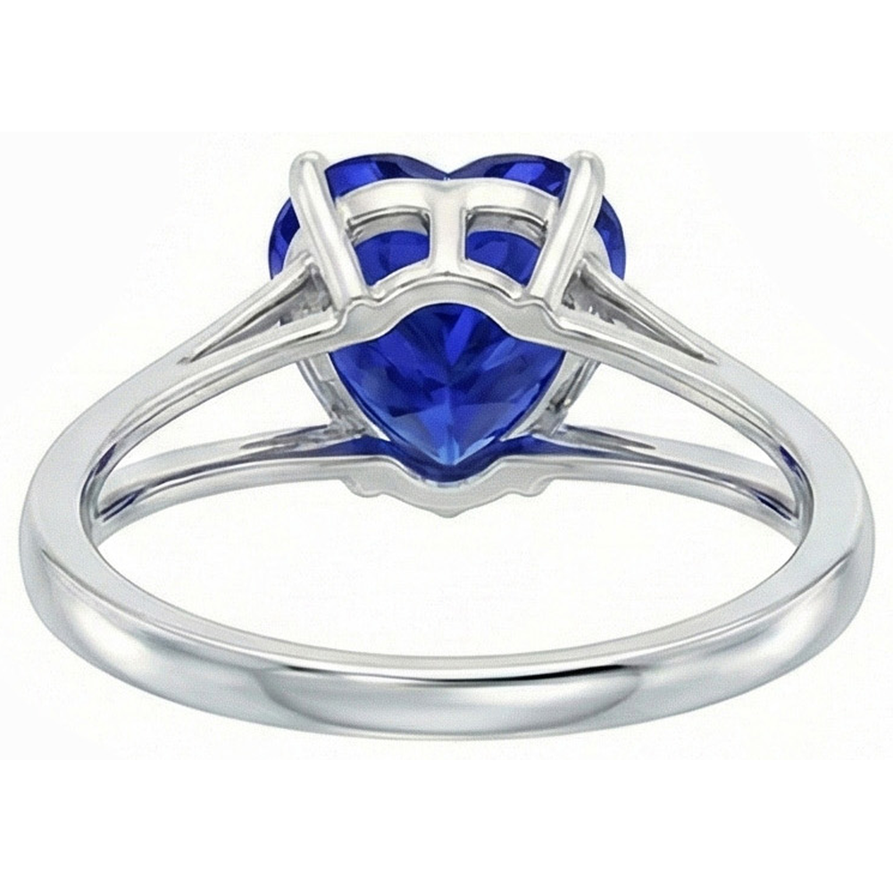 natural heart sapphire 2ct ring profile view