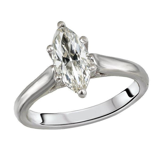 natural marquise diamond 2.50ct ring front view