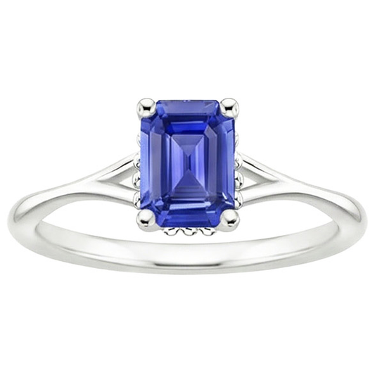natural emerald sapphire 2ct ring top view
