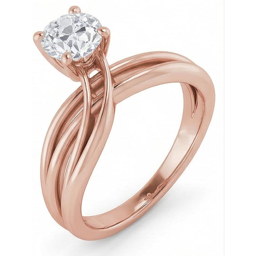 Solitaire Ring Natural Earth Mined DIAMOND ( NOT LAB GROWN ) Twisted Split Shank 2 Carats