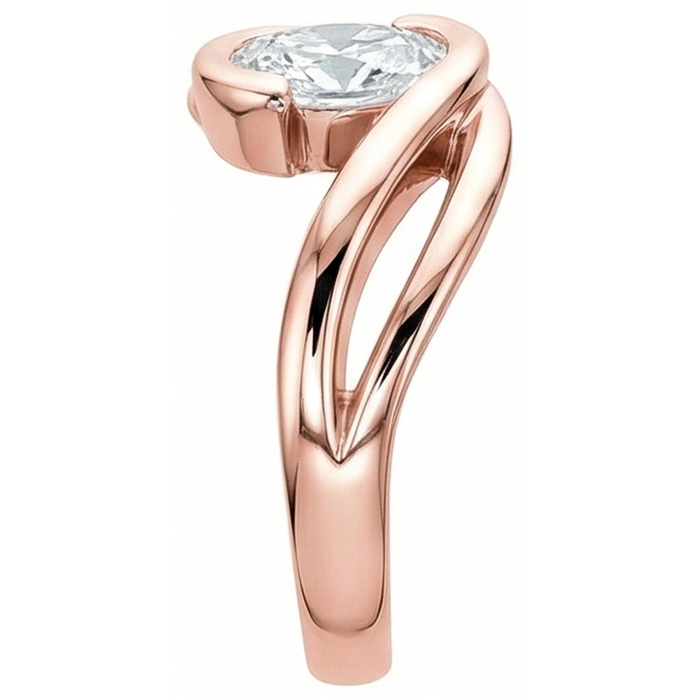 Solitaire Ring Old Cut Cushion Natural Earth Mined Diamond 3.75 Carats Split Shank