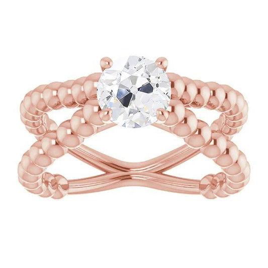 natural round diamond 2ct ring front view