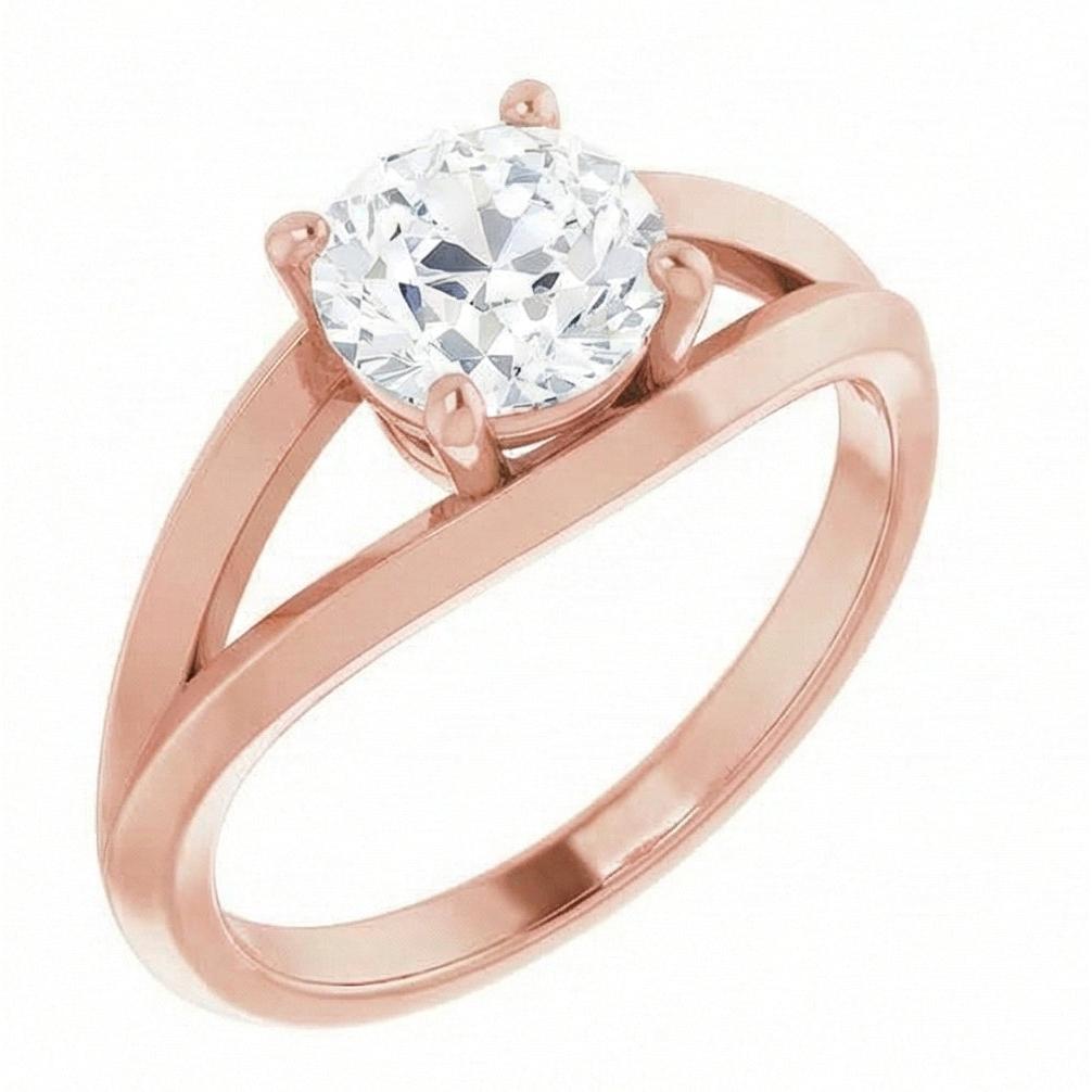natural round diamond 2ct ring top view