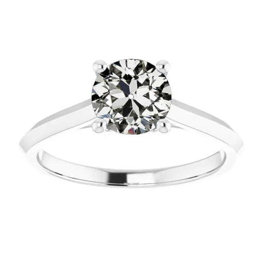 natural round diamond 2ct ring front view