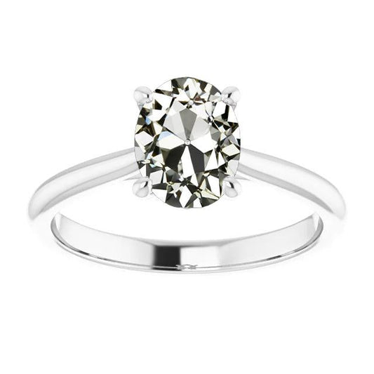 natural oval diamond 3ct ring front view