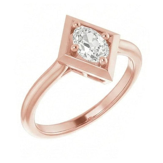 natural oval diamond 1.55ct ring side angle