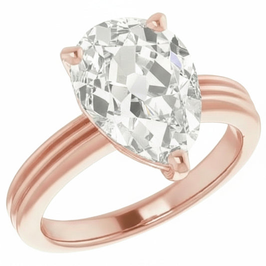 natural pear diamond 5ct ring side angle