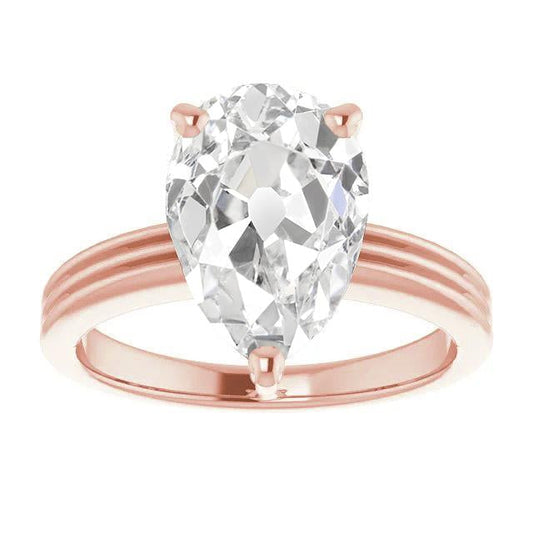 natural pear diamond 5ct ring front view