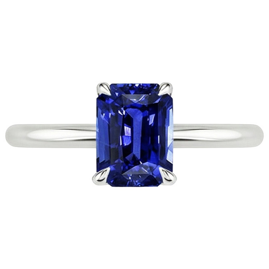 Solitaire Ring Radiant Sri Lankan Sapphire 3 Carats