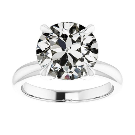 natural round diamond 4.50ct ring front view
