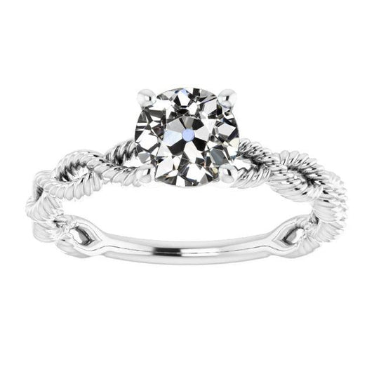 natural round diamond 2ct ring front view