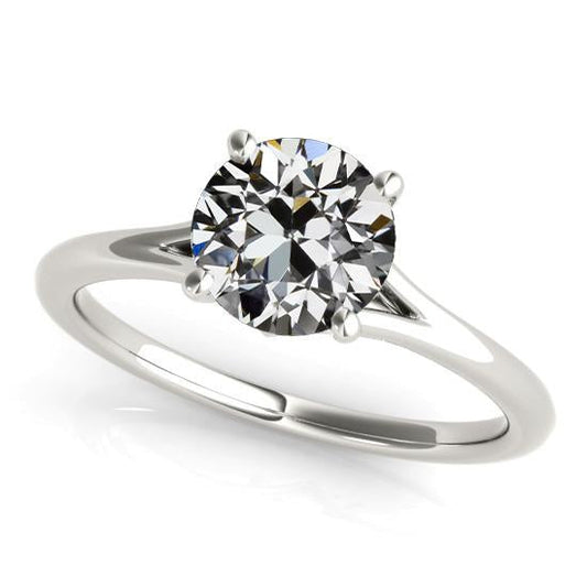 natural round diamond 2ct ring front view