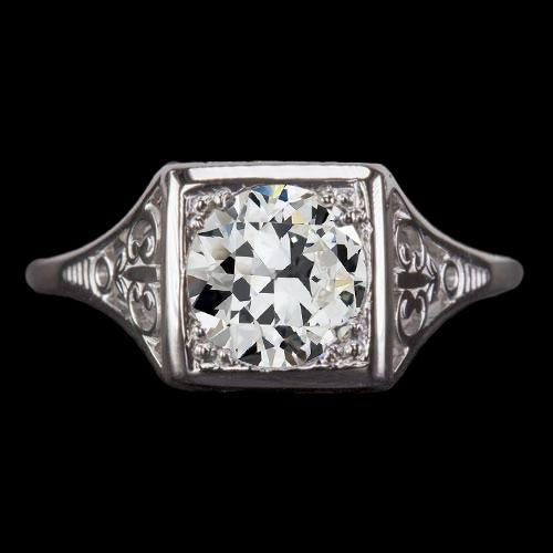 natural round diamond 2ct ring front view