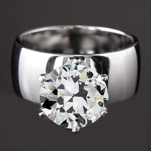 natural round diamond 3ct ring front view