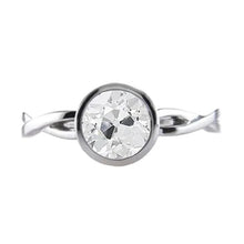 Solitaire Ring Round Real Old Miner Diamond Twisted Style 1.25 Carats