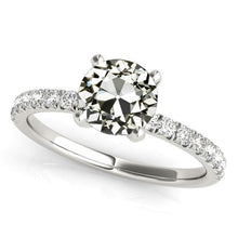 Solitaire Ring With Accents Old Mine Cut Real Natural Earth Mined Diamond 4 Carats Gold