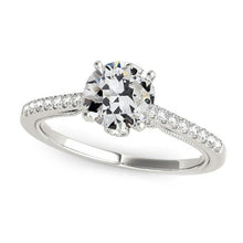 Solitaire Ring With Accents Old Miner Real Diamond 4 Prong Carats