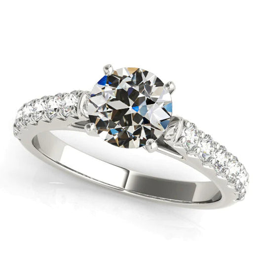 Solitaire Ring With Accents Old Miner Real Diamond Prong Set 4 Carats