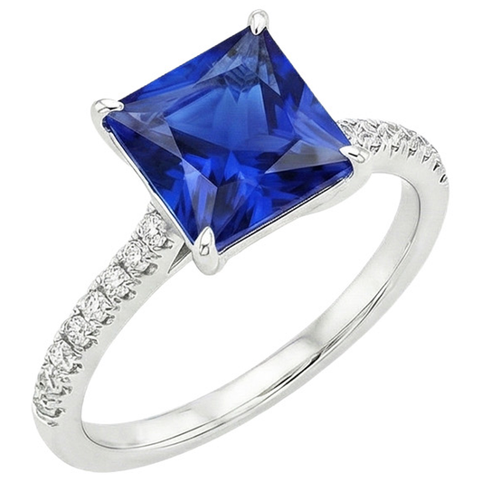 natural round sapphire 6ct ring side angle