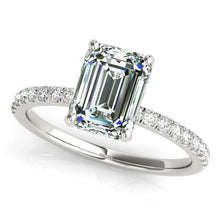 Solitaire Ring With Accents Round & Emerald Real Natural Earth Mined Diamond Gold 6.50 Carats