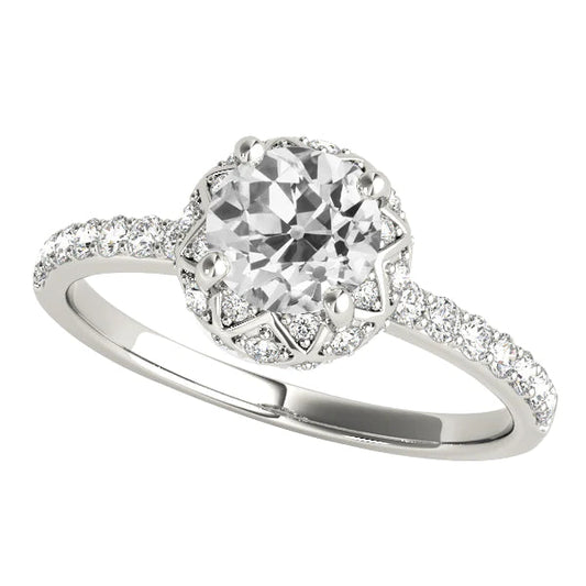 natural round diamond 5ct ring front view
