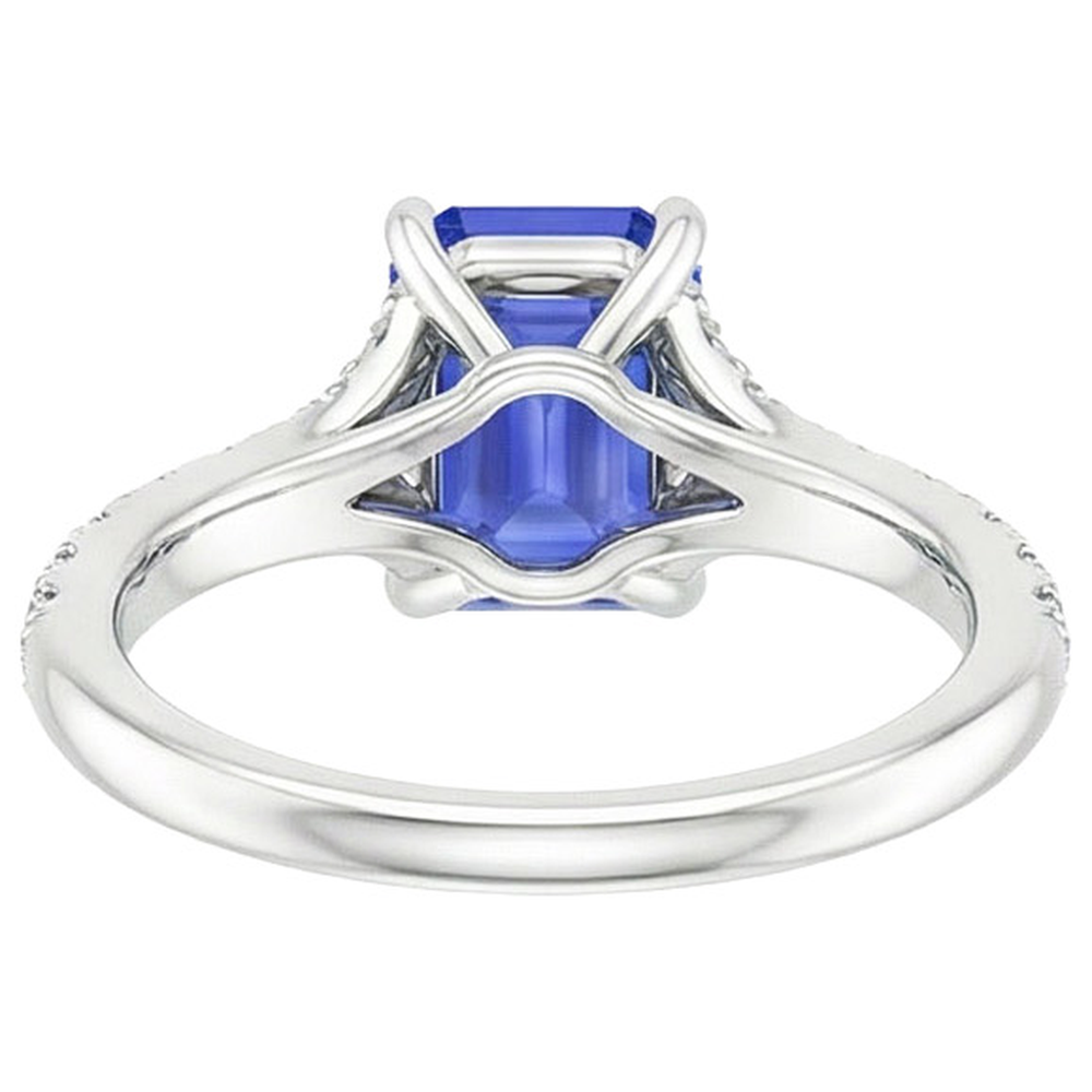 natural emerald sapphire 4ct ring top view