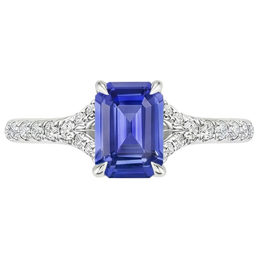 natural emerald sapphire 4ct ring profile view