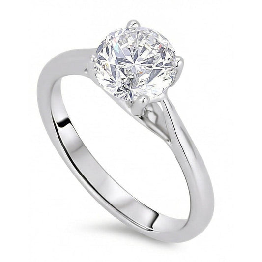 natural round diamond 2ct ring side angle