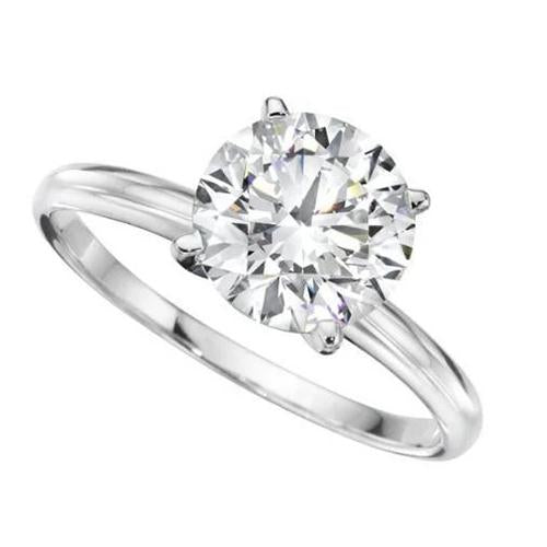 natural round diamond 2.50ct ring front view