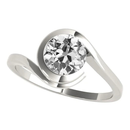 natural round diamond 2.50ct ring front view