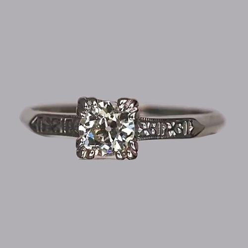 natural round diamond 1ct ring front view