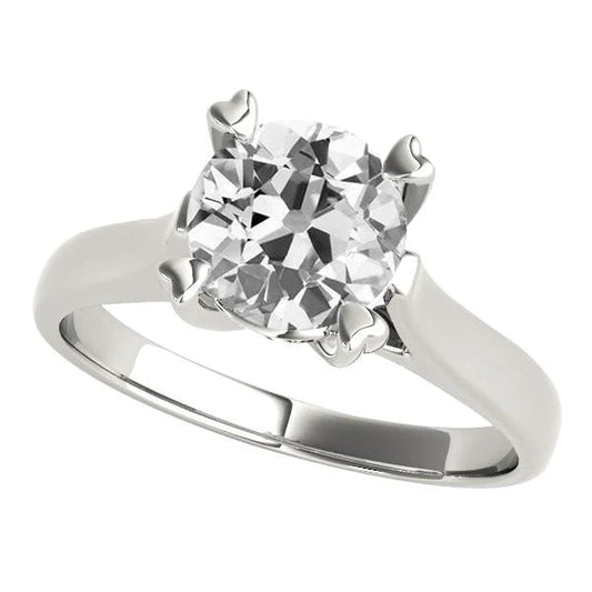 natural round diamond 3ct ring front view