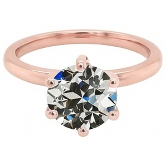 natural round diamond 2ct ring side angle