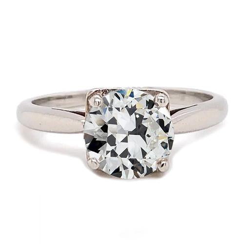 natural round diamond 2ct ring front view