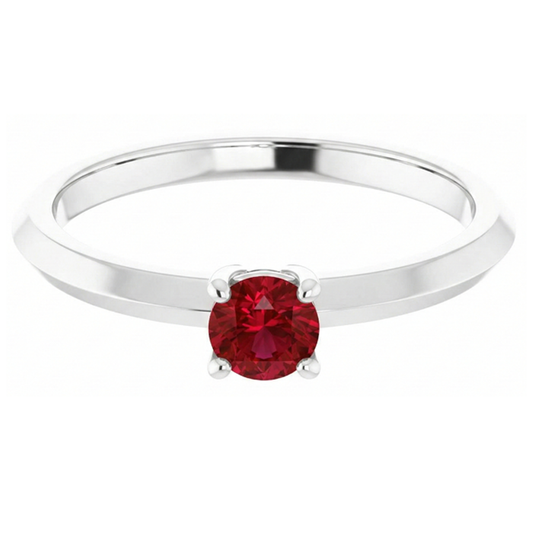 natural round ruby 1.25ct ring side angle
