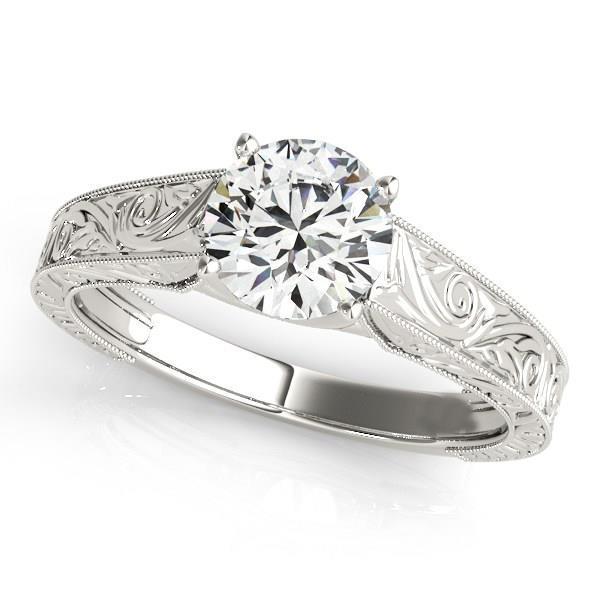 Solitaire Sparkling 2.75 Carats Natural Diamond Antique Style Ring White Gold 14K
