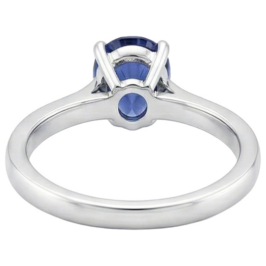 Solitaire White Gold Sri Lankan Sapphire Ring 2.50 Carats