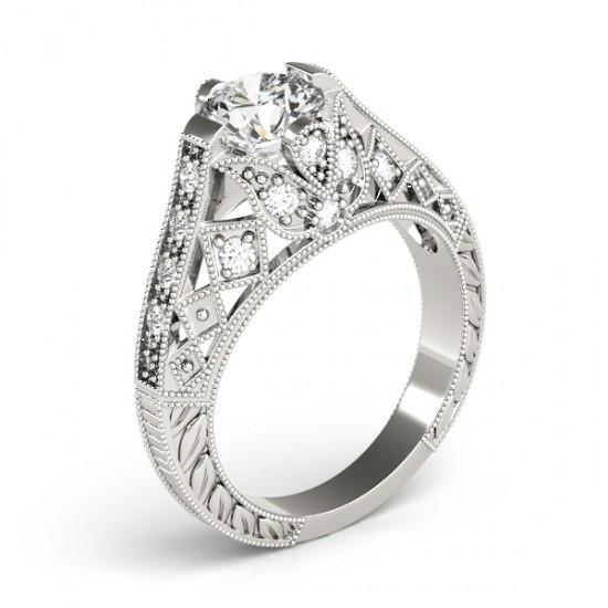 Solitaire With Accent 1.50 Ct. Real Diamond Engagement Ring