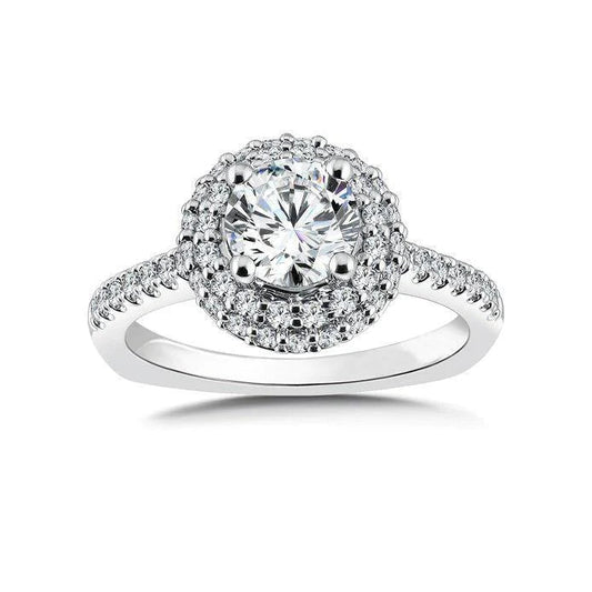 natural round diamond 4.50ct ring front view