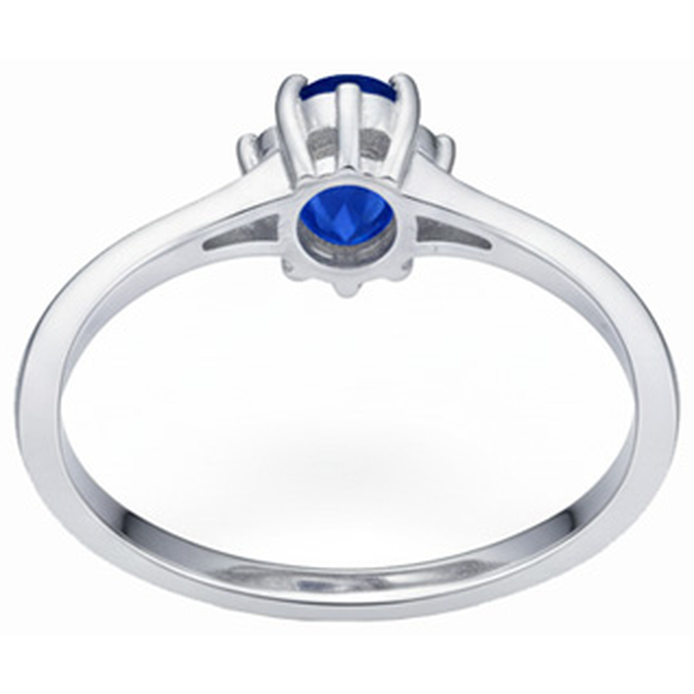 natural round sapphire 1.90ct ring with diamond accents