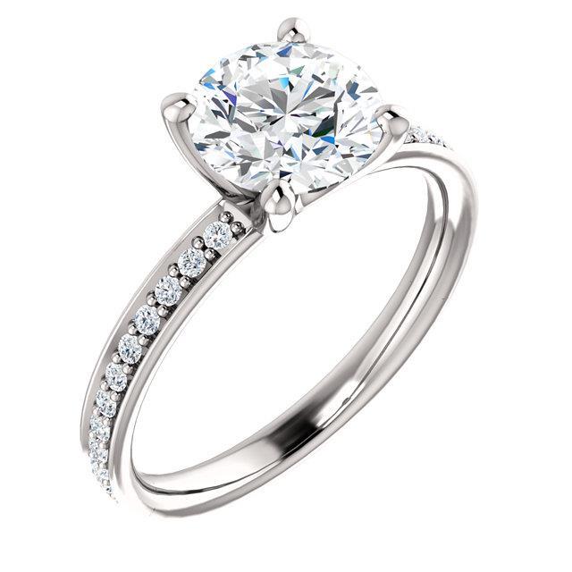 Solitaire With Accents 1 Carat Natural Diamond Engagement Ring Gold Jewelry