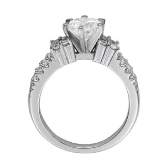 Solitaire With Accents 2 Carats Real Diamond Engagement Fancy Ring Gold 14K