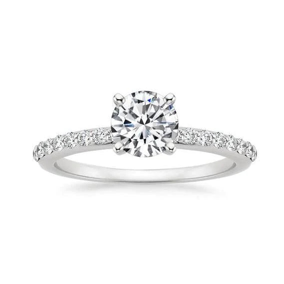 Solitaire With Accents 2.70 Carats Real Diamonds Wedding Ring
