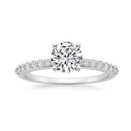 Solitaire With Accents 2.70 Carats Real Diamonds Wedding Ring