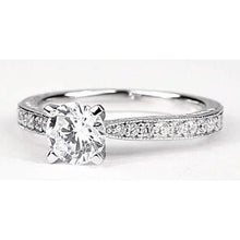 Accents Channel Set Round  Natural Diamond Ring 1.50 Carats