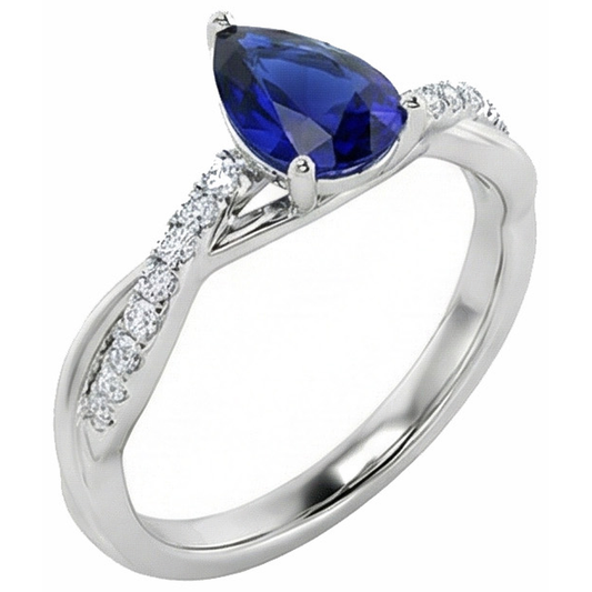 natural round sapphire 2.50ct ring side angle