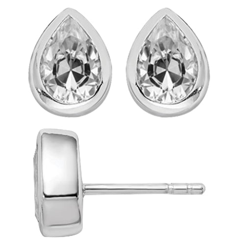 Real Diamond Stud Earrings 4 ct 14K White Gold – main view